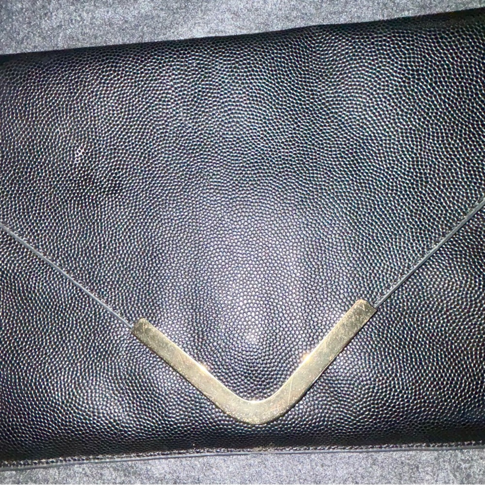 Forever 21 Black and Gold Envelope Clutch